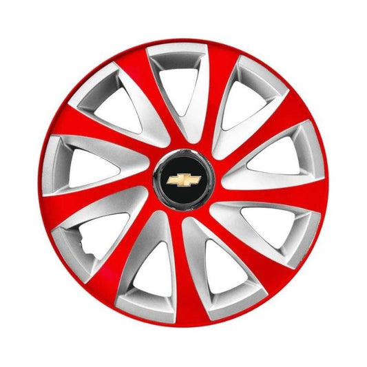 Set 4 capace roti 14 inchi R14 Drift Rosu-Gri, Compatibil cu Chevrolet