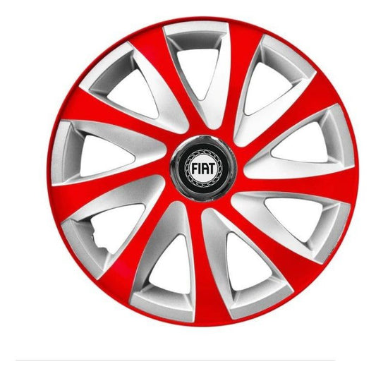 Комплект 4 броя тасове 14 инча R14 Drift Червено-Сиви, Съвместими с Fiat