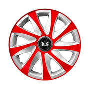 Set 4 capace roti 14 inchi R14 Drift Rosu-Gri, Compatibil cu Kia