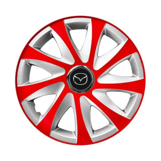 Set 4 capace roti 14 inchi R14 Drift Rosu-Gri, Compatibil cu Mazda