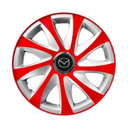 Set 4 capace roti 15 inchi R15 Drift Rosu-Gri, Compatibil cu Mazda