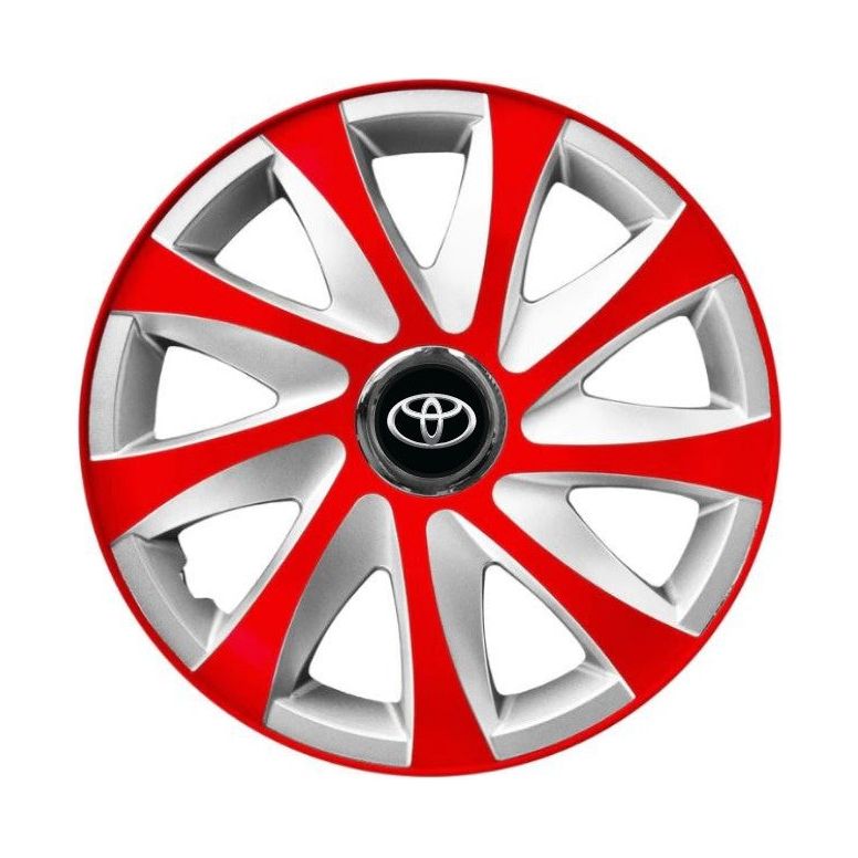 Set 4 capace roti 15 inchi R15 Drift Rosu-Gri, Compatibil cu Toyota
