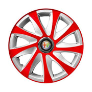 4 db-os 16 colos R16 Drift piros-szürke dísztárcsa szett, Alfa Romeo-val kompatibilis