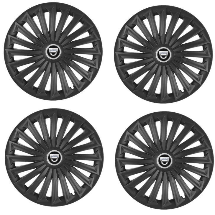 Set 4 capace roti Joy Negru R17 pentru gama auto Dacia