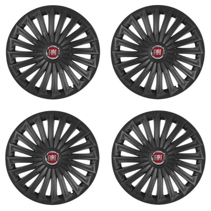 Set 4 capace roti Joy Negru R17 pentru gama auto Fiat