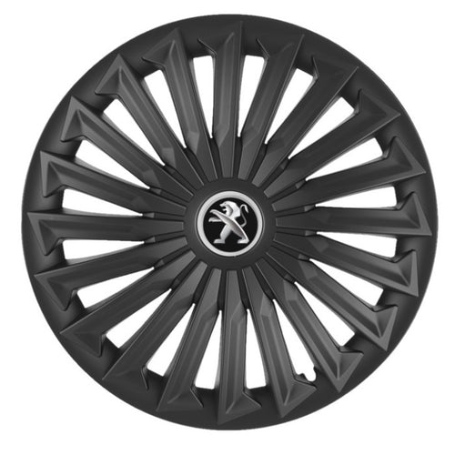 Set 4 capace roti Joy Negru R17 pentru gama auto Peugeot