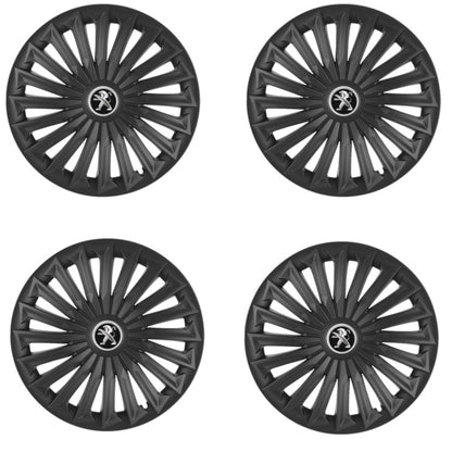 Set 4 capace roti Joy Negru R17 pentru gama auto Peugeot
