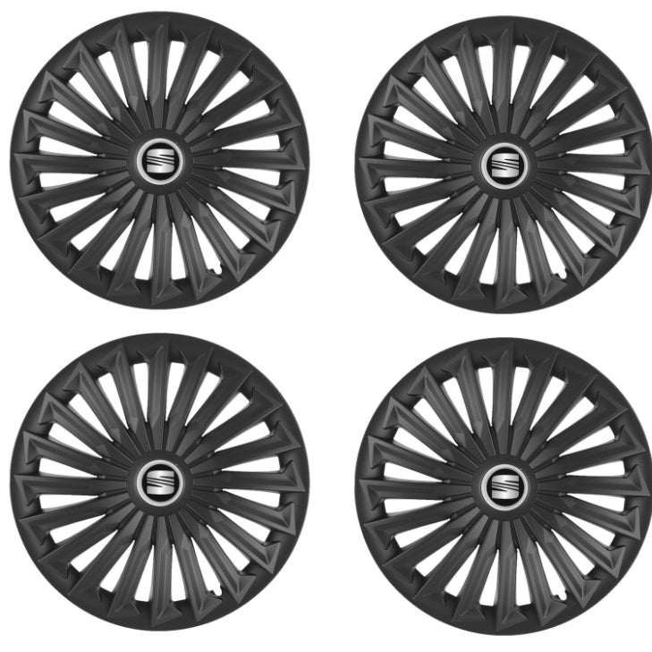 Set 4 capace roti Joy Negru R17 pentru gama auto Seat