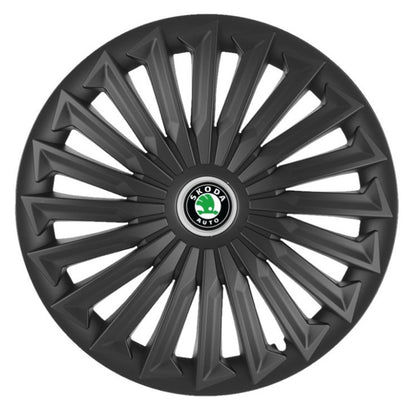 Set 4 capace roti Joy Negru R17 pentru gama auto Skoda