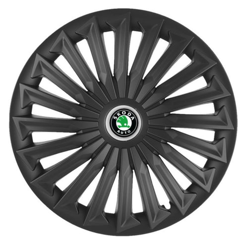 Set 4 capace roti Joy Negru R17 pentru gama auto Skoda