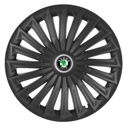 Set 4 capace roti Joy Negru R17 pentru gama auto Skoda