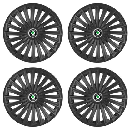 Set 4 capace roti Joy Negru R17 pentru gama auto Skoda