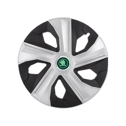 Set 4 Capace Roti Luna Gri-Negru R16, pentru Skoda Nou Verde