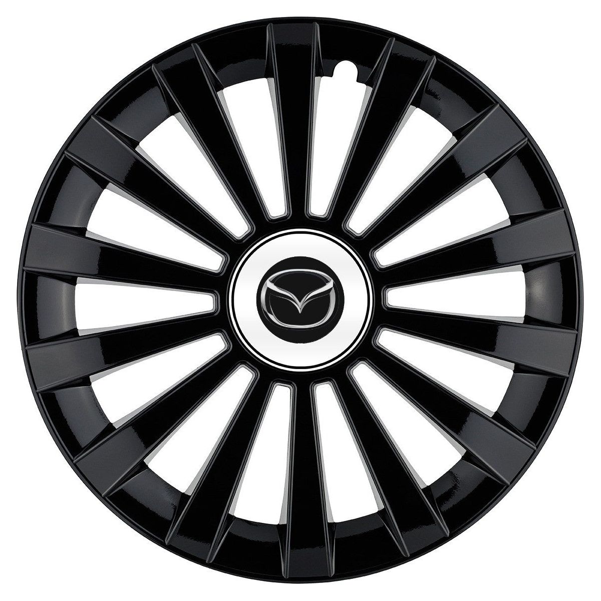 Set 4 capace roti Meridian negru R15 Compatibil Cu Mazda