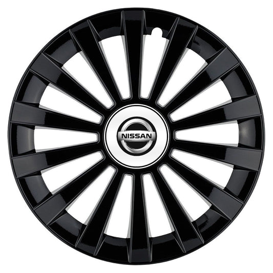 Set 4 capace roti Meridian negru R15 Compatibil Cu Nissan