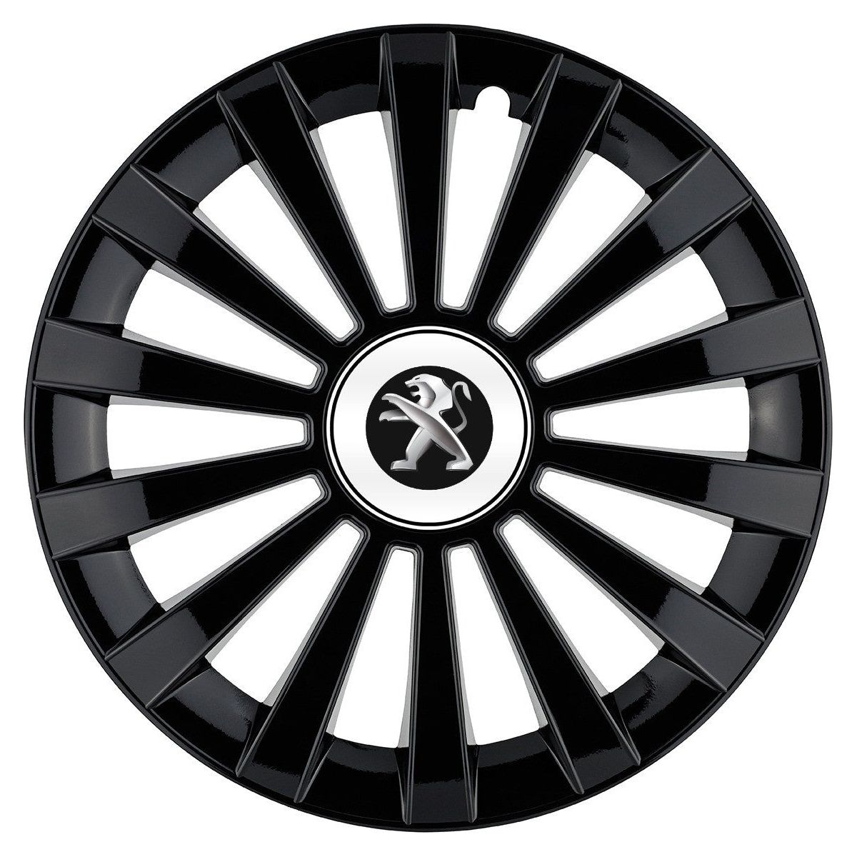 Set 4 capace roti Meridian negru R15 Compatibil Cu Peugeot