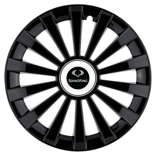 Set 4 capace roti Meridian negru R15 Compatibil Cu SsangYoung