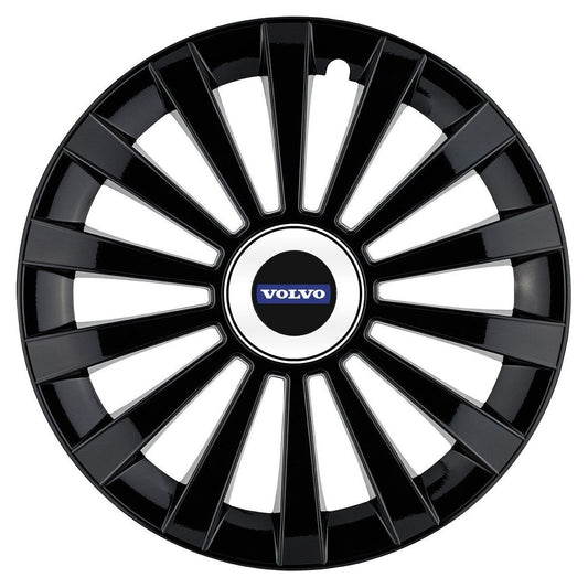 Set 4 capace roti Meridian negru R15 Compatibil Cu Volvo
