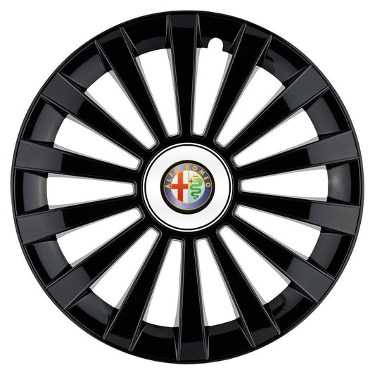 Set 4 capace roti Meridian negru R16 Compatibil Cu Alfa Romeo