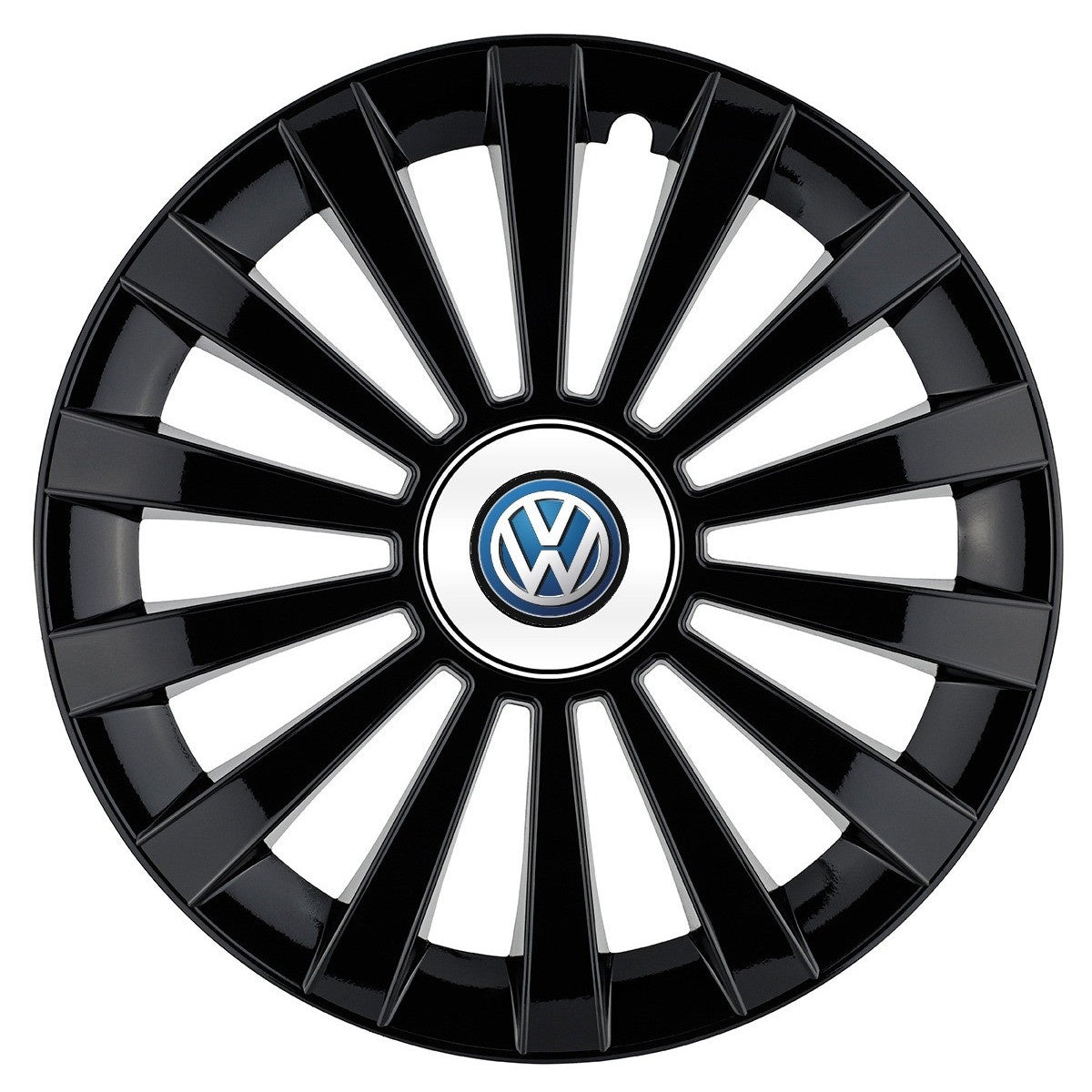 4 darabos Meridian fekete R16 dísztárcsa készlet, Volkswagen-kompatibilis