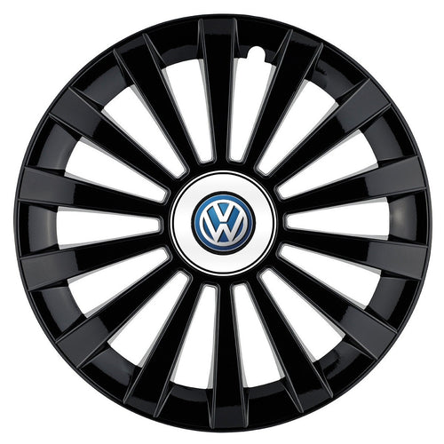 4 darabos Meridian fekete R16 dísztárcsa készlet, Volkswagen-kompatibilis