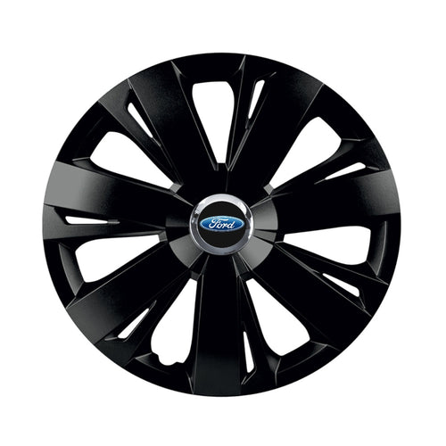 Set 4 capace roti Negre Cu Inel Cromat Energy R14 Compatibil Cu Ford