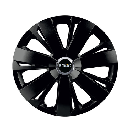 Set 4 capace roti Negre Cu Inel Cromat Energy R15 Compatibil Cu Smart