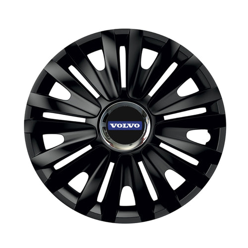Set 4 capace roti Negre Cu Inel Cromat Royal R15 Compatibil Cu Volvo