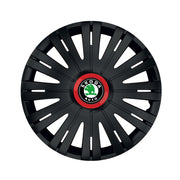 Set 4 capace roti Negre Cu Inel Rosu Active R14 Compatibil Cu Skoda