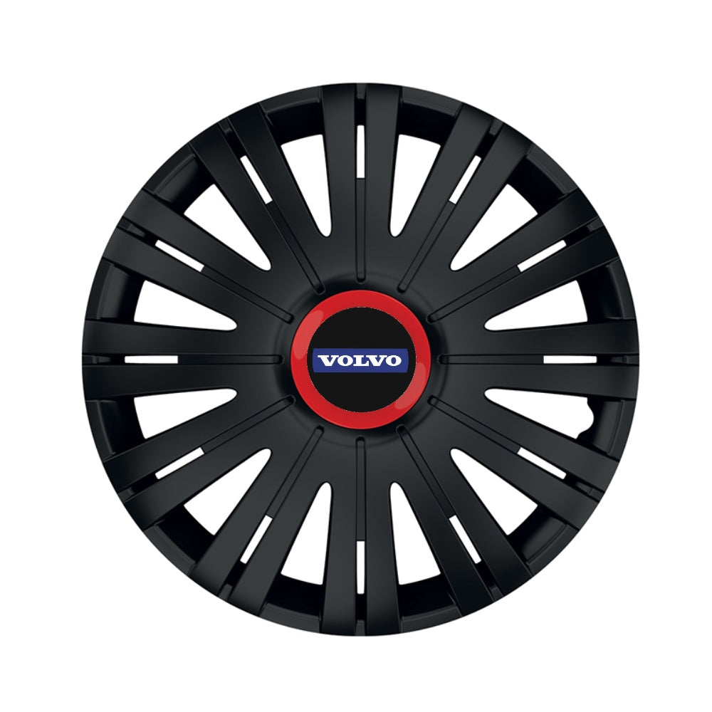Set 4 capace roti Negre Cu Inel Rosu Active R14 pentru gama auto Volvo