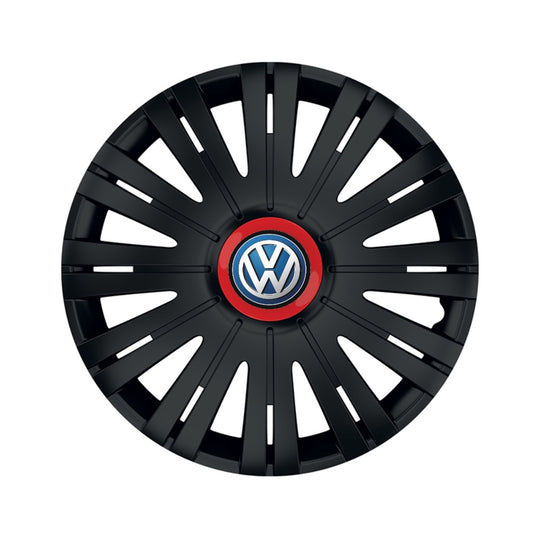 Set 4 capace roti Negre Cu Inel Rosu Active R14 Compatibil Cu Volkswagen