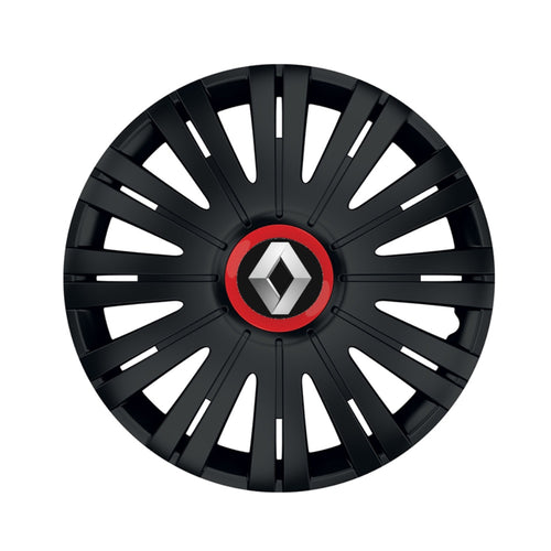 Set 4 capace roti Negre Cu Inel Rosu Active R14 Compatibil Cu Renault