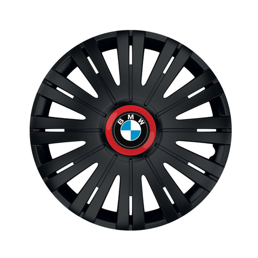 Set 4 capace roti Negre Cu Inel Rosu Active R15 Compatibil Cu BMW