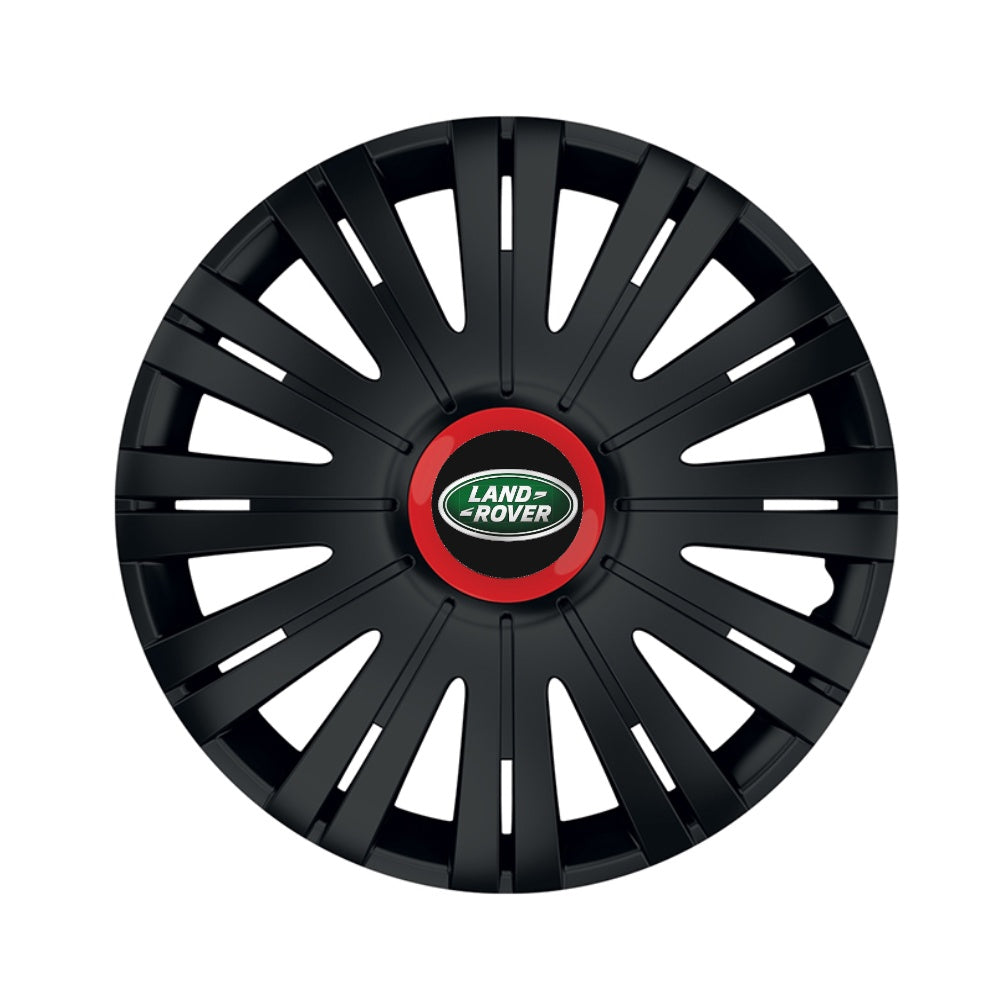 Set 4 capace roti Negre Cu Inel Rosu Active R15 pentru gama auto Land Rover