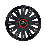 Set 4 capace roti Negre Cu Inel Rosu Active R15 Compatibil Cu Lexus