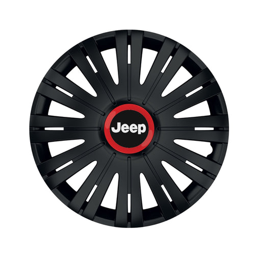 Set 4 capace roti Negre Cu Inel Rosu Active R16 Compatibil Cu Jeep