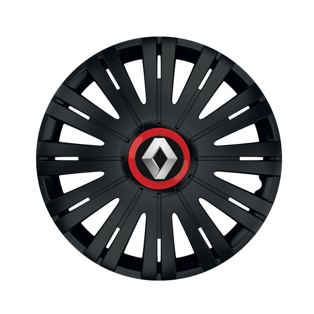Set 4 capace roti Negre Cu Inel Rosu Active R16 pentru gama auto Renault
