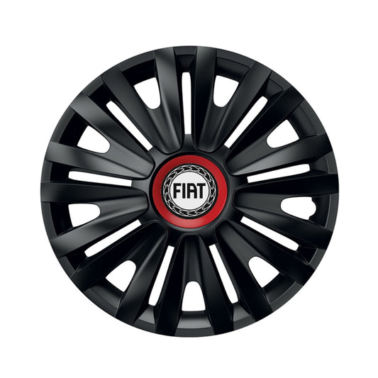 Комплект 4 броя черни тазове с червен пръстен Royal R14 съвместими с Fiat