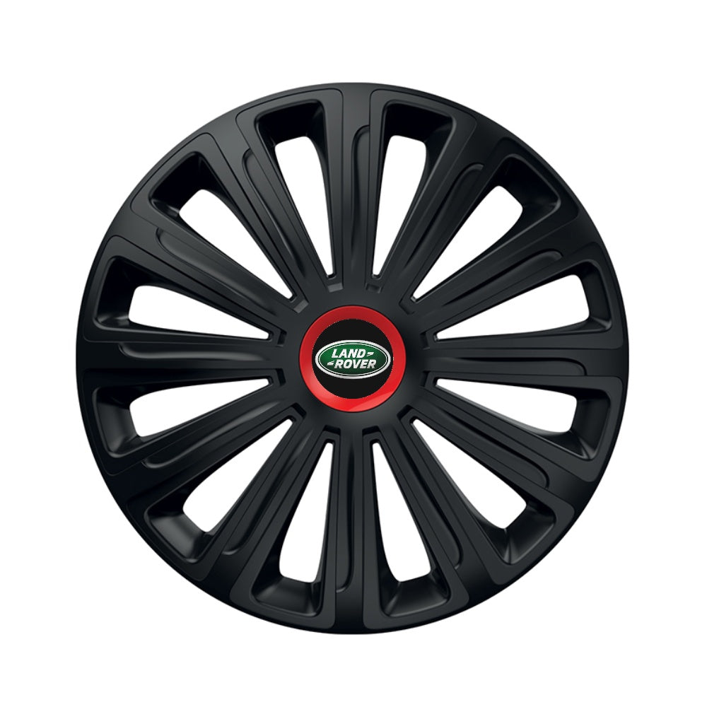 Set 4 capace roti Negre Cu Inel Rosu Trend R16 pentru gama auto Land Rover