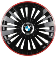 Set 4 Capace Roti pentru BMW model Falcon Black Cu Rama Rosie R16 BMW