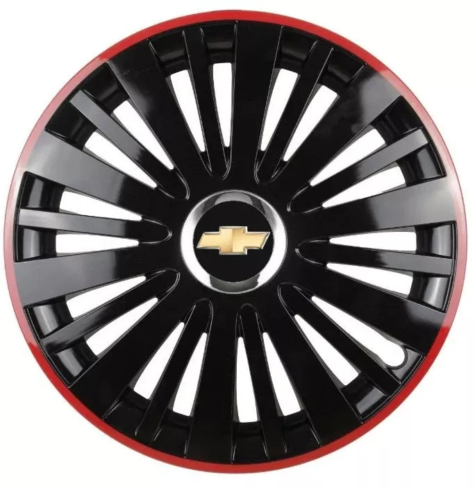 Set 4 Capace Roti pentru Chevrolet model Falcon Black Cu Rama Rosie R16 CHEVROLET