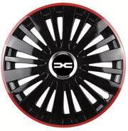 Set 4 Capace Roti pentru Dacia Nou model Falcon Black Cu Rama Rosie R16 DACIA
