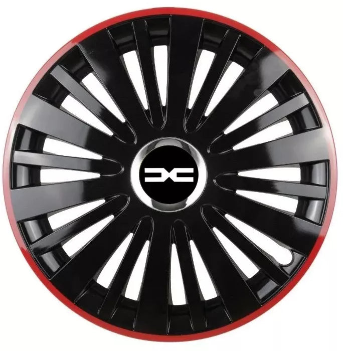 Set 4 Capace Roti pentru Dacia Nou model Falcon Black Cu Rama Rosie R15 DACIA