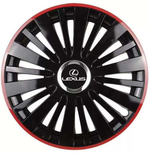 Set 4 Capace Roti pentru Lexus model Falcon Black Cu Rama Rosie R15 LEXUS