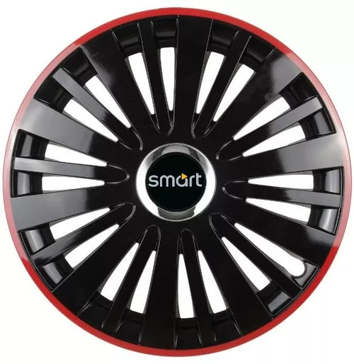 Set 4 Capace Roti pentru Smart model Falcon Black Cu Rama Rosie R14 SMART