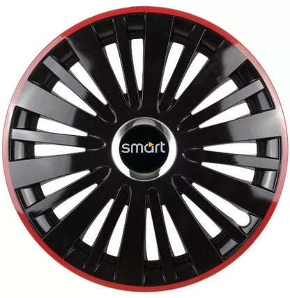 Set 4 Capace Roti pentru Smart model Falcon Black Cu Rama Rosie R15 SMART