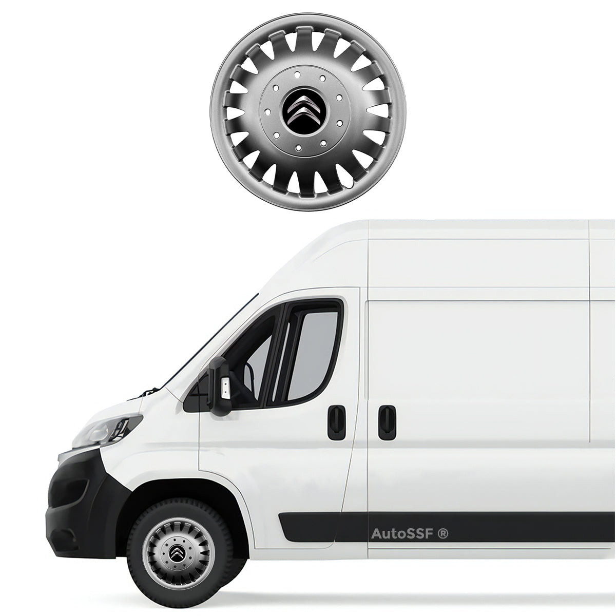 Set 4 capace roti potrivite jantelor de 15 inch bombate compatibile Citroen JUMPER, model 320