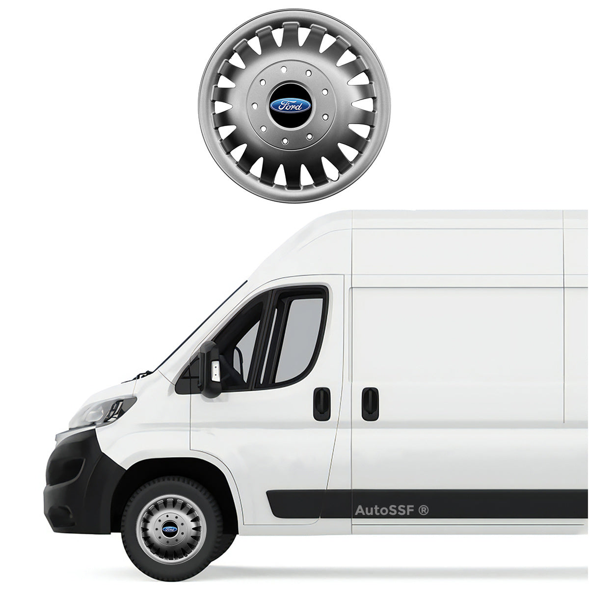 Set 4 capace roti potrivite jantelor de 15 inch bombate compatibile Ford TRANSIT, model 320