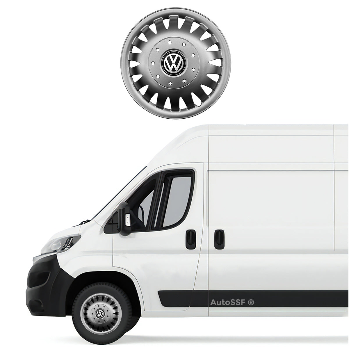 Set 4 capace roti potrivite jantelor de 16 inch bombate compatibile VW LT, model 410