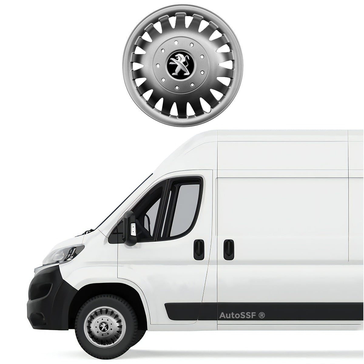 Set 4 capace roti potrivite jantelor de 16 inch bombate compatibile Peugeot BOXER, model 410